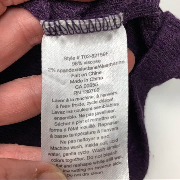 THYME Purple Ribbed Knit Maternity  Top XXS - Picture 5 of 8